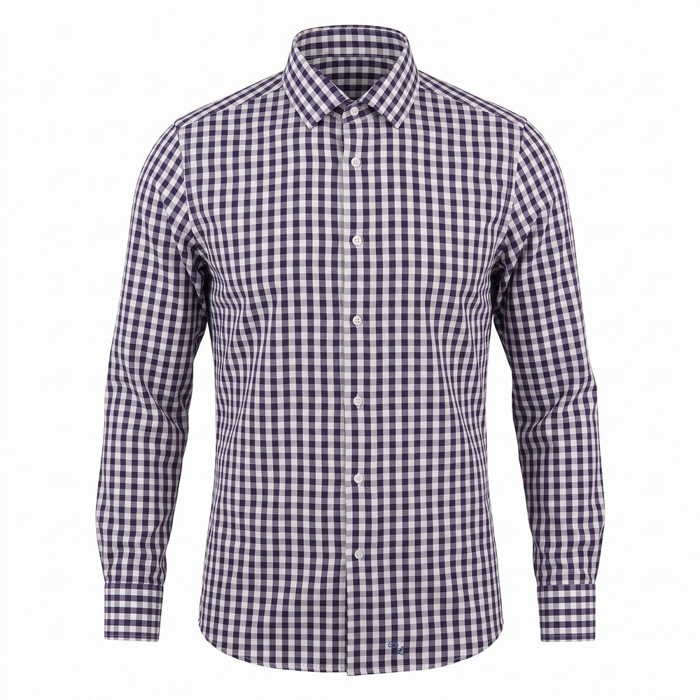 State & Liberty Button Down Shirt Mens Large Purple White Long Sleeve